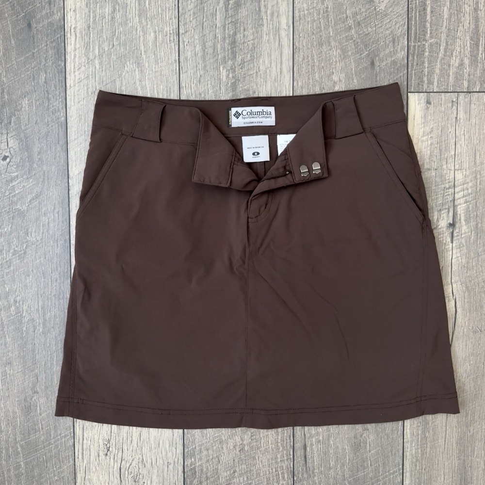 Y2K Columbia Titanium Skort Womens Sz 6 Brown Hiking Golf Skirt Outdoor Gorpcore